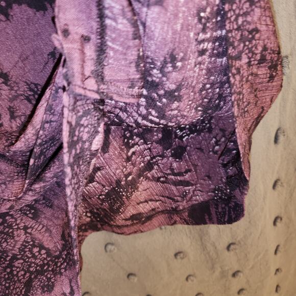 NORTON McNAUGHTON Samburo Midi Maxi Skirt 8 Purple Black Print Whimsigoth Witchy - Picture 11 of 12